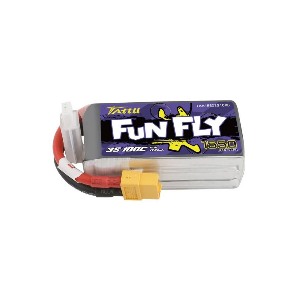 Battery Tattu Funfly 1550mAh 11,1V 100C 3S1P 1 Battery Tattu Funfly 1550mAh 11,1V 100C 3S1P
