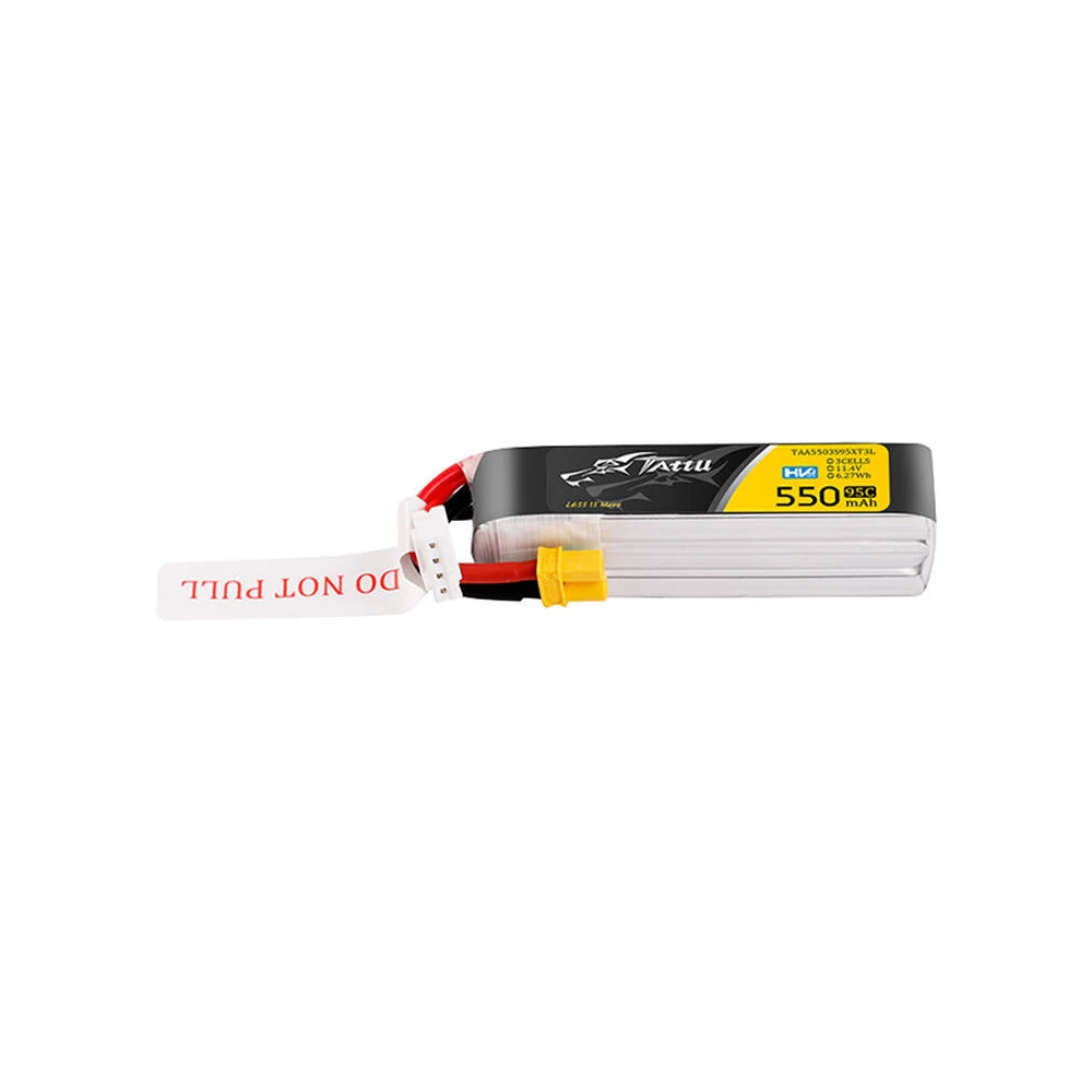 Tattu 3s 550mAh 95C 11.4V HV Lipo Battery with XT30 Plug Long-Pack Connector 1 Tattu 3s 550mAh 95C 11.4V HV Lipo Battery with XT30 Plug Long-Pack Connector