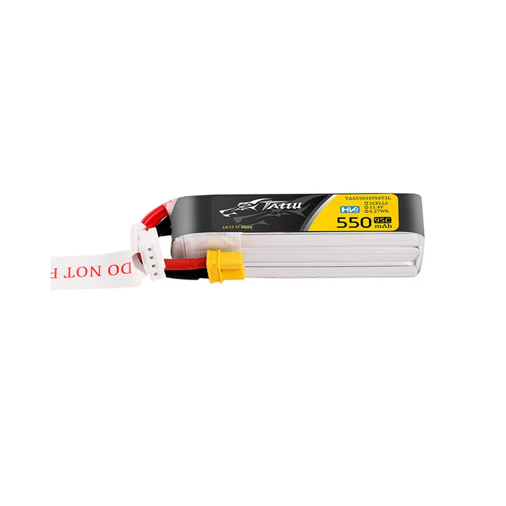 Tattu 3s 550mAh 95C 11.4V HV Lipo Battery with XT30 Plug Long-Pack Connector 4 Tattu 3s 550mAh 95C 11.4V HV Lipo Battery with XT30 Plug Long-Pack Connector