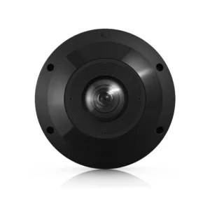 All-weather, vandal-resistant 12MP PoE camera with panoramic 360° coverage, digital pan-tilt-zoom functionality, and smart IR functionality.