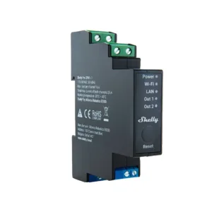 Shelly Pro 2PM DIN Rail 2-channel Relay, WiFi/LAN (Power measurement)